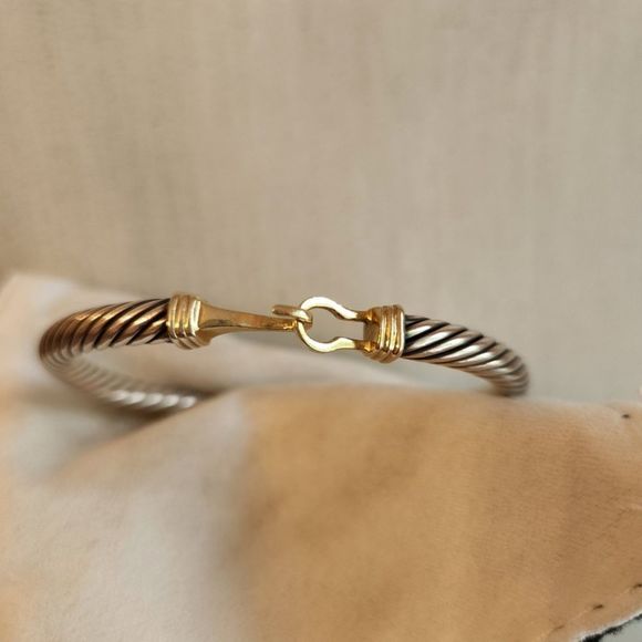 David Yurman Jewelry - David Yurman 5mm Cable Buckle Bracelet with 14k Gold